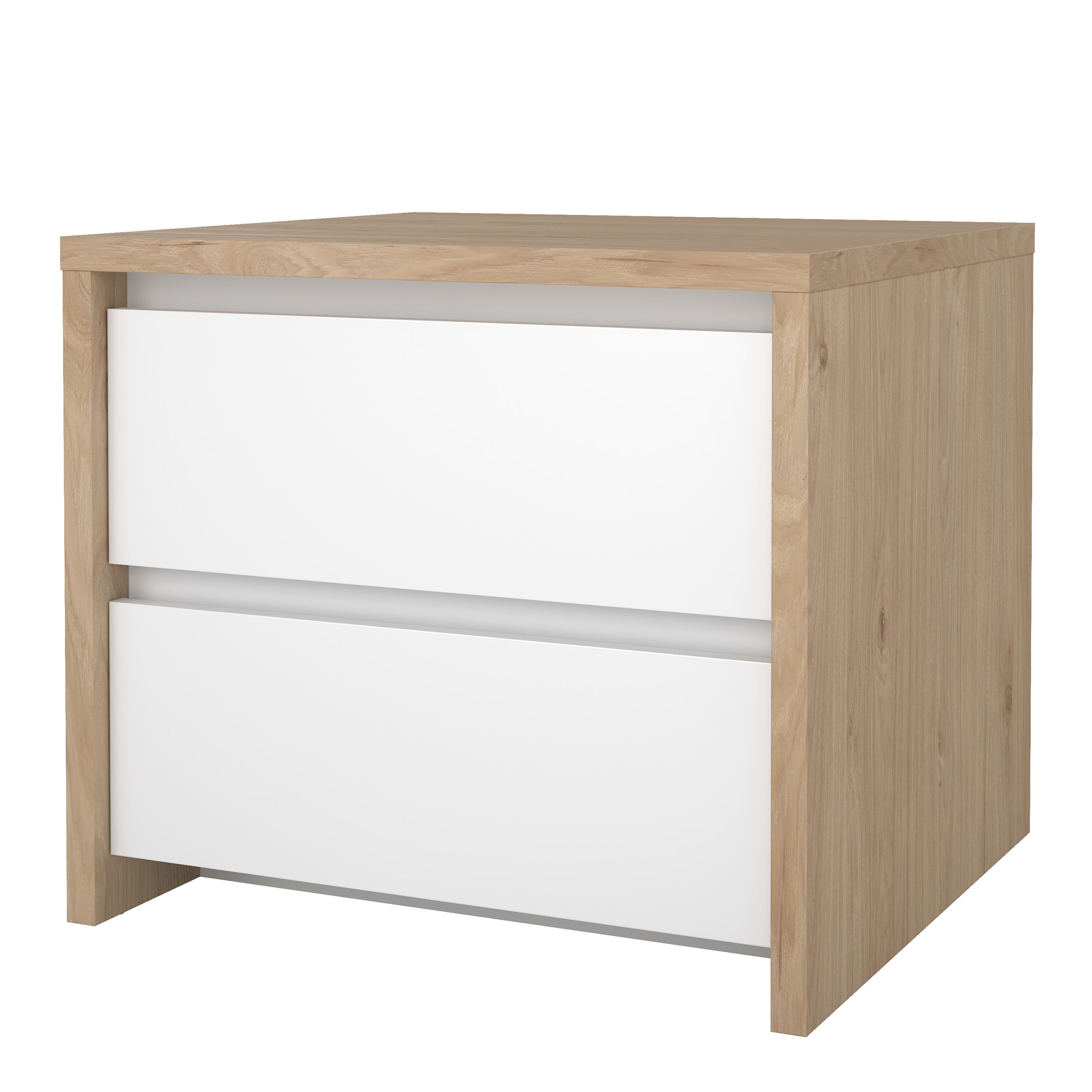 Next Nightstand 2 drawers Jackson Hickory White high gloss
