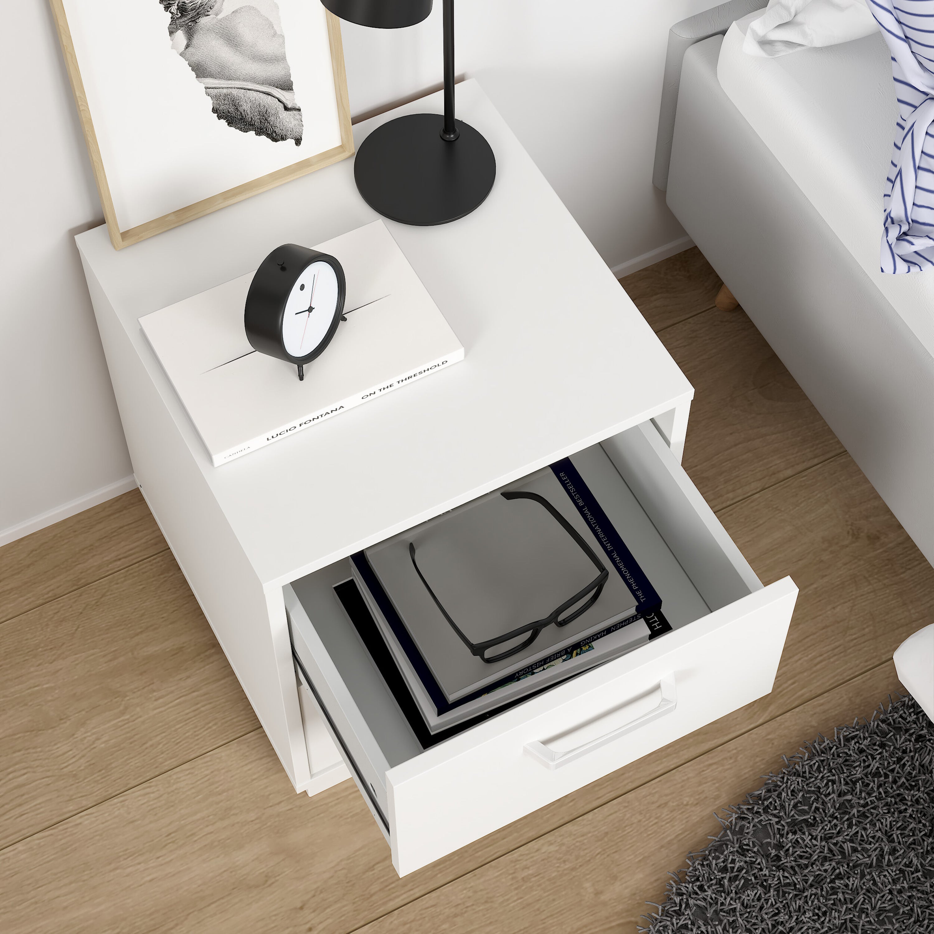 Sofia Nightstand 2 drawers White