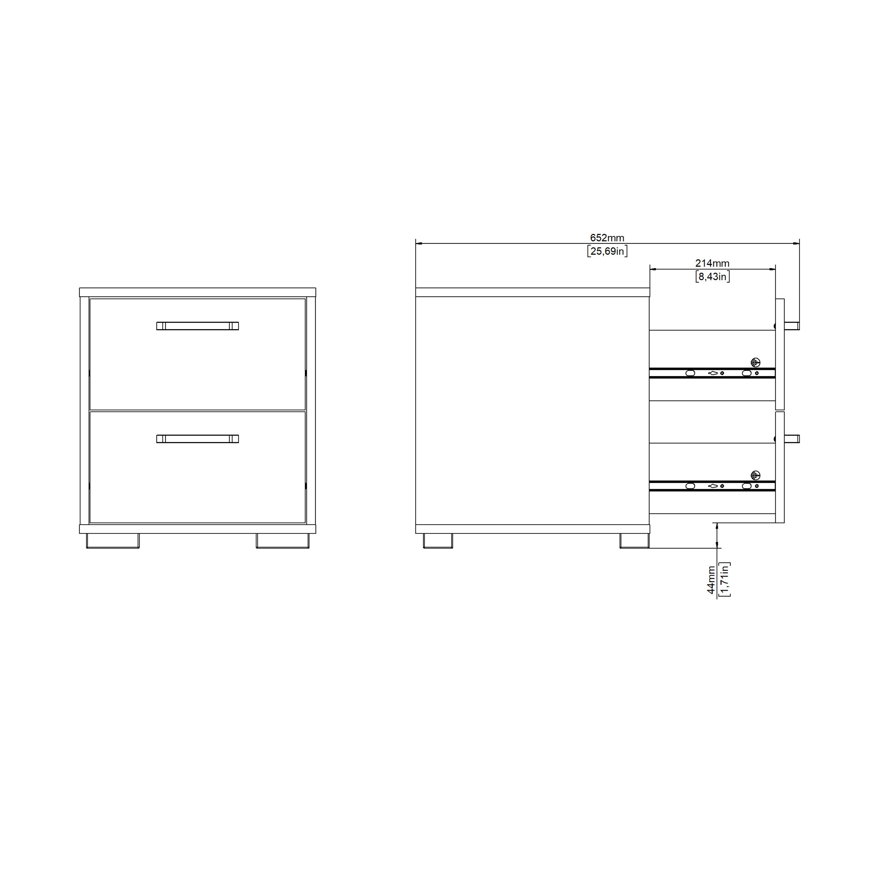 Sofia Nightstand 2 drawers White