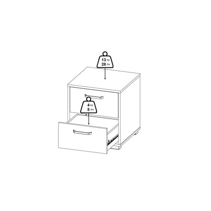 Sofia Nightstand 2 drawers White