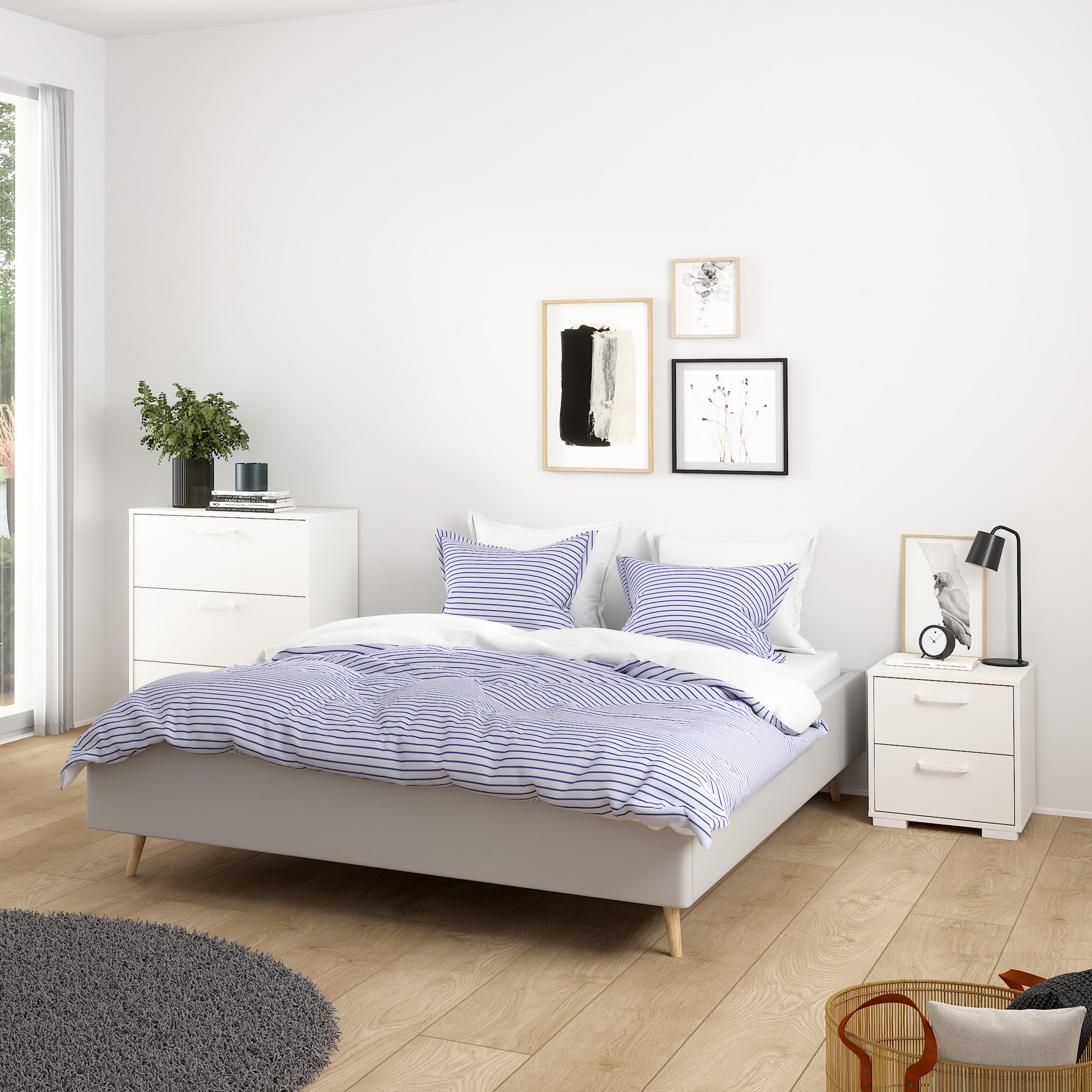 Sofia Nightstand 2 drawers White