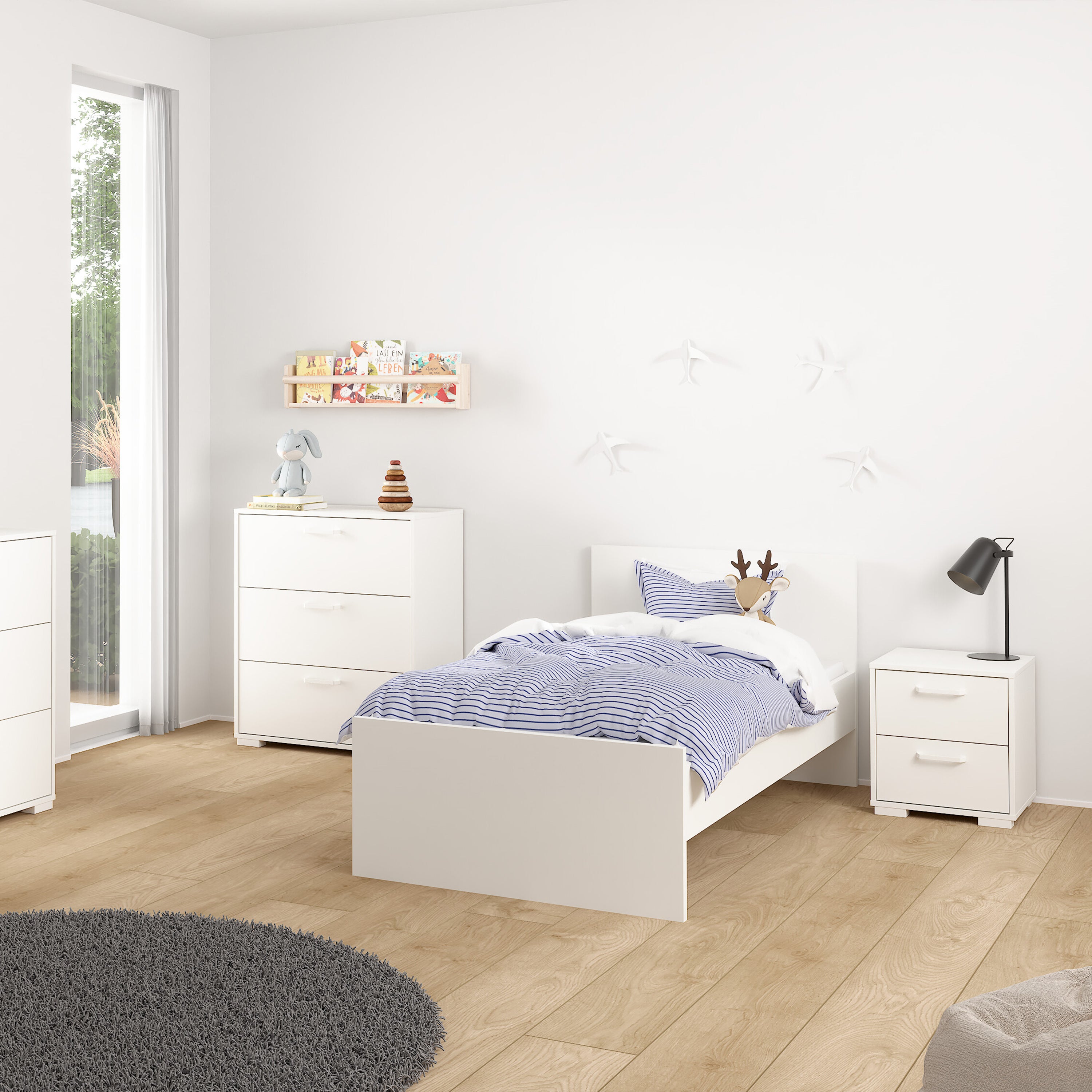 Sofia Nightstand 2 drawers White