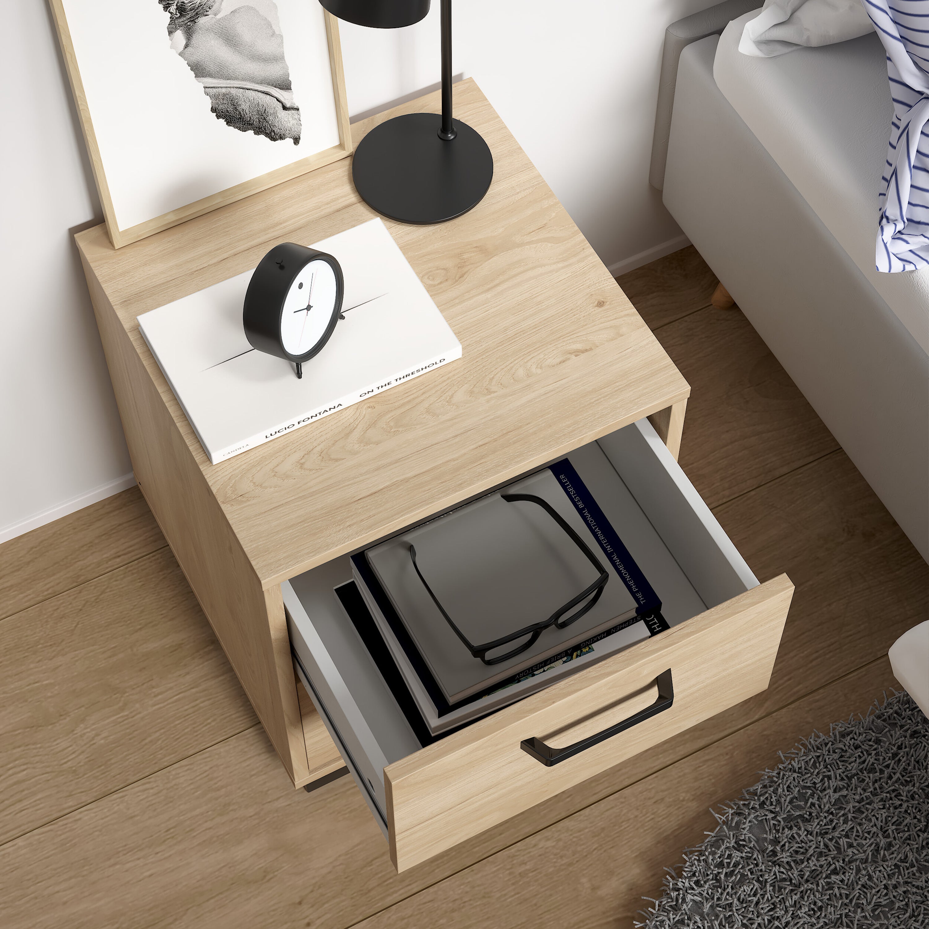 Sofia Nightstand 2 drawers Jackson Hickory