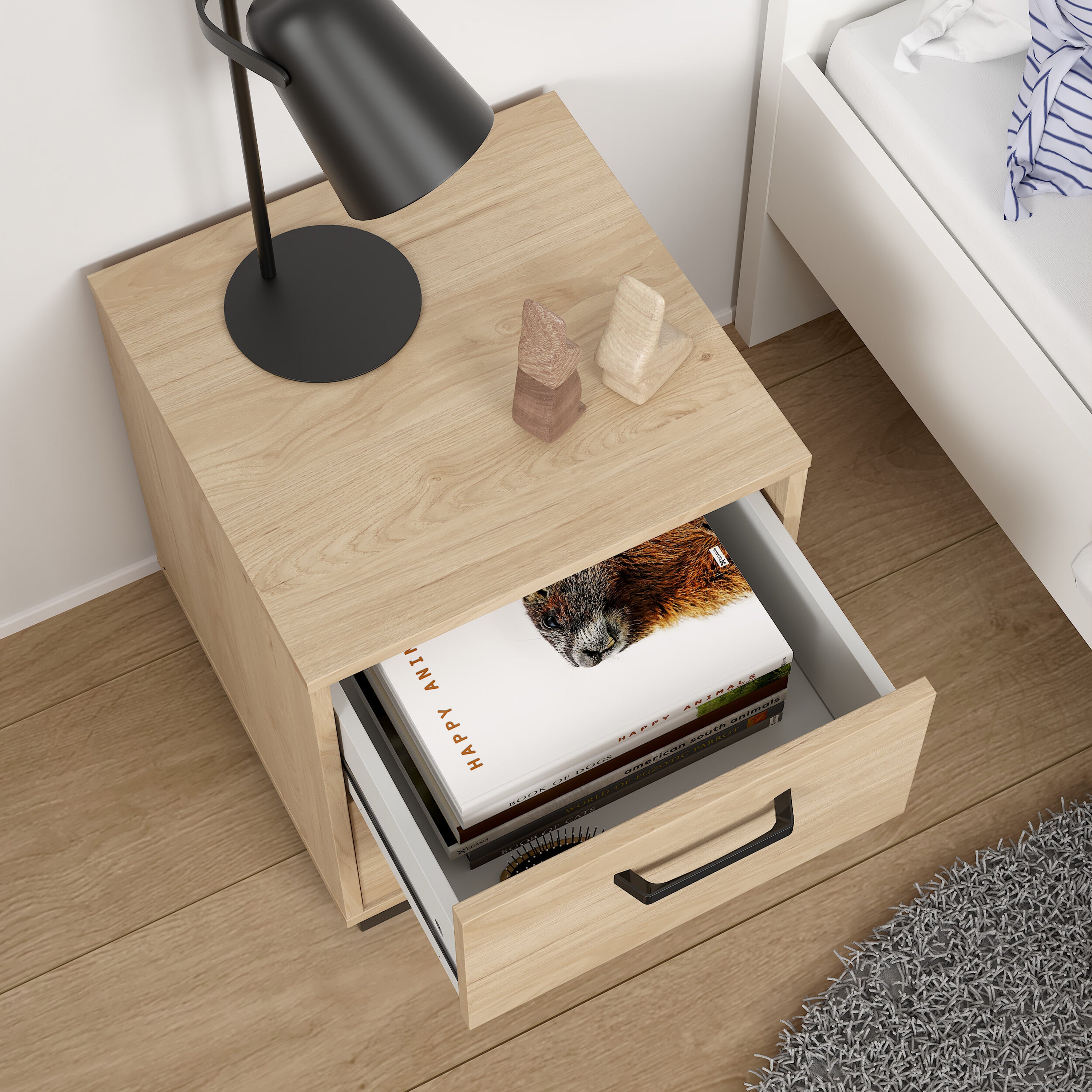 Sofia Nightstand 2 drawers Jackson Hickory