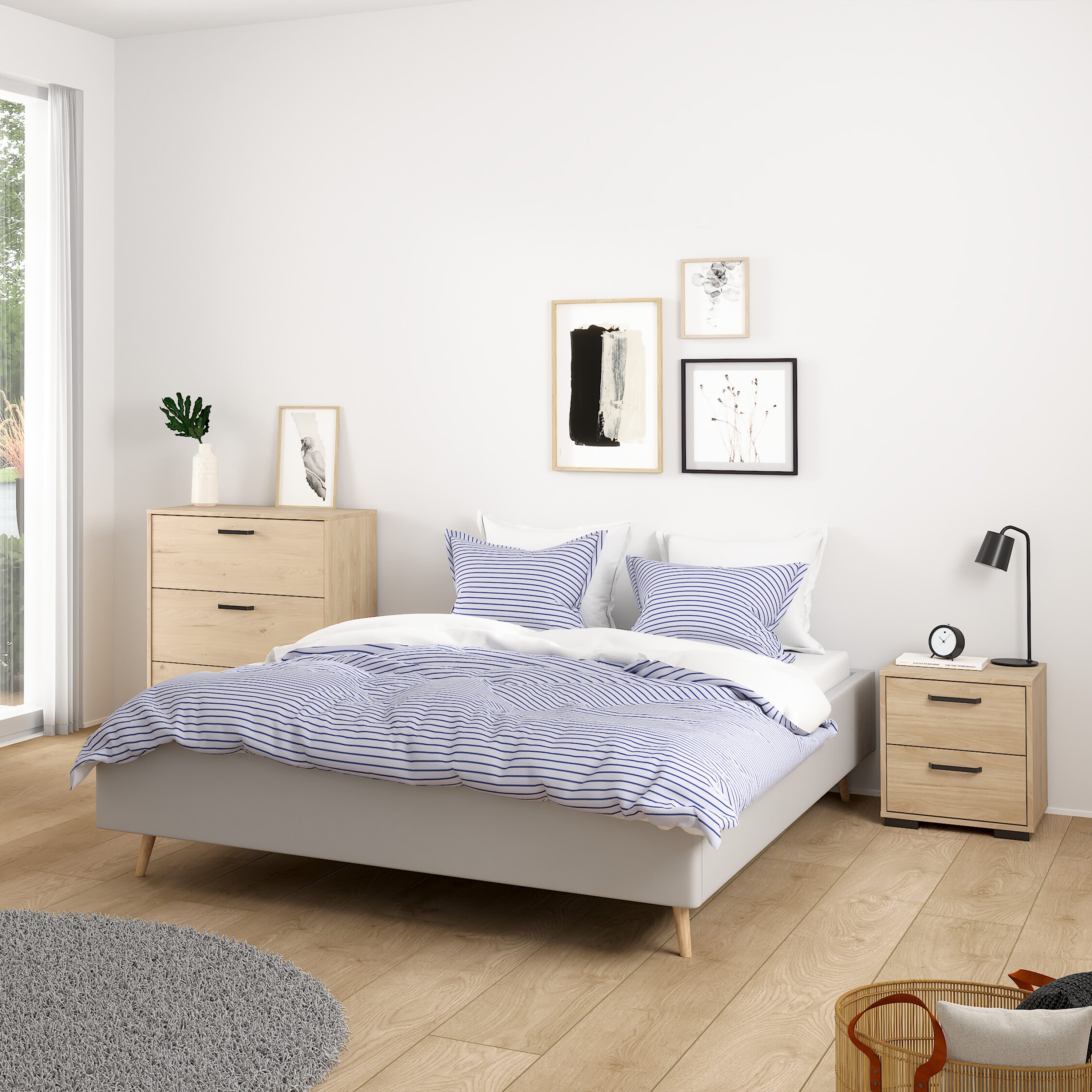 Sofia Nightstand 2 drawers Jackson Hickory