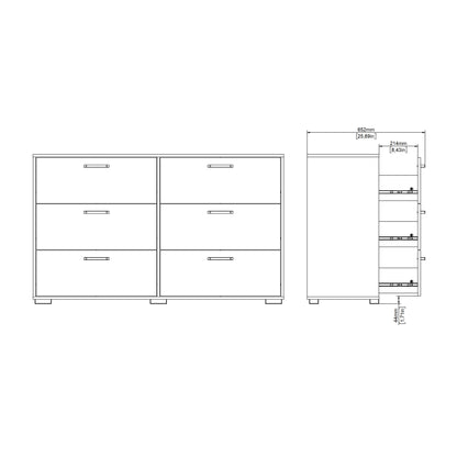 Sofia Double dresser 6 drawers White