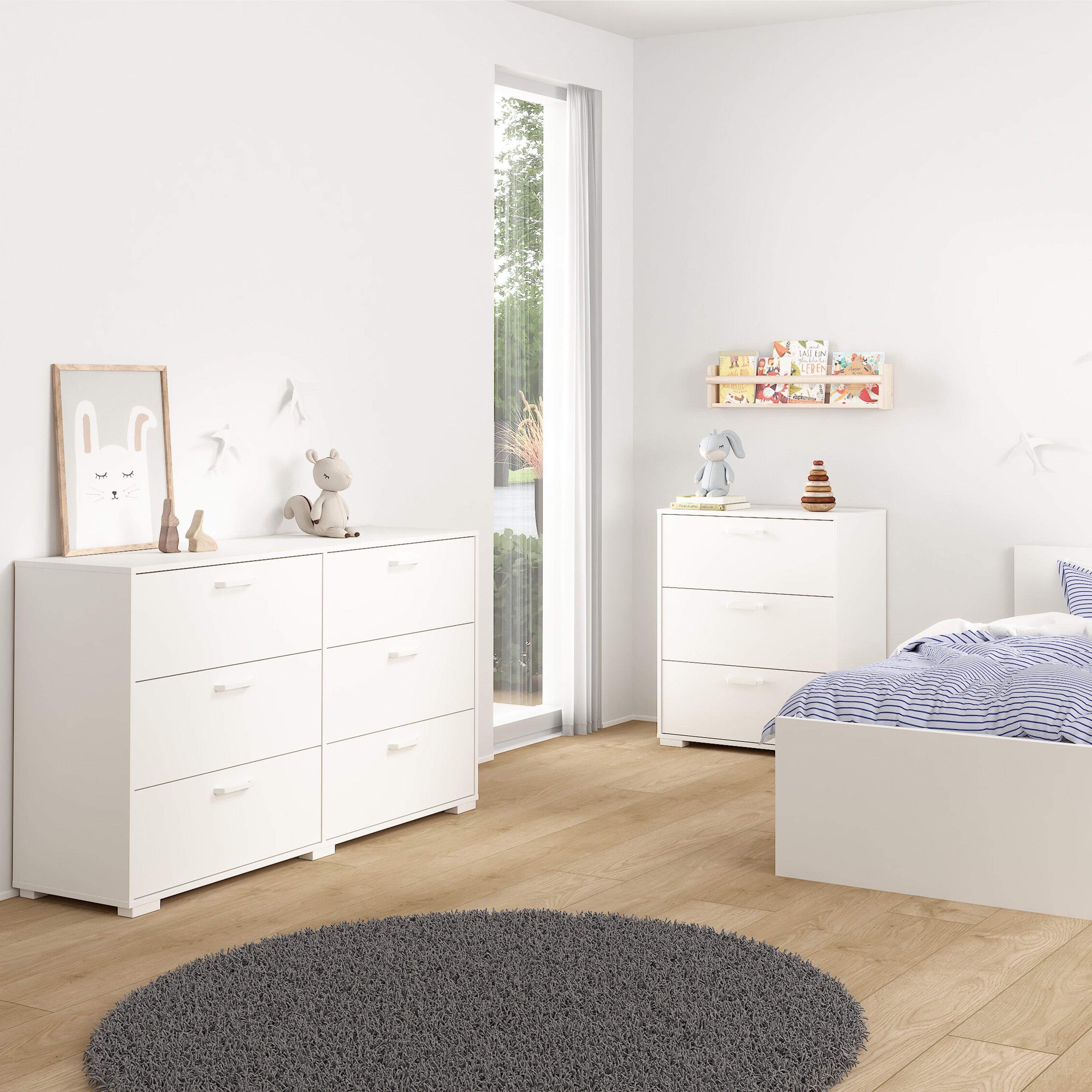 Sofia Double dresser 6 drawers White