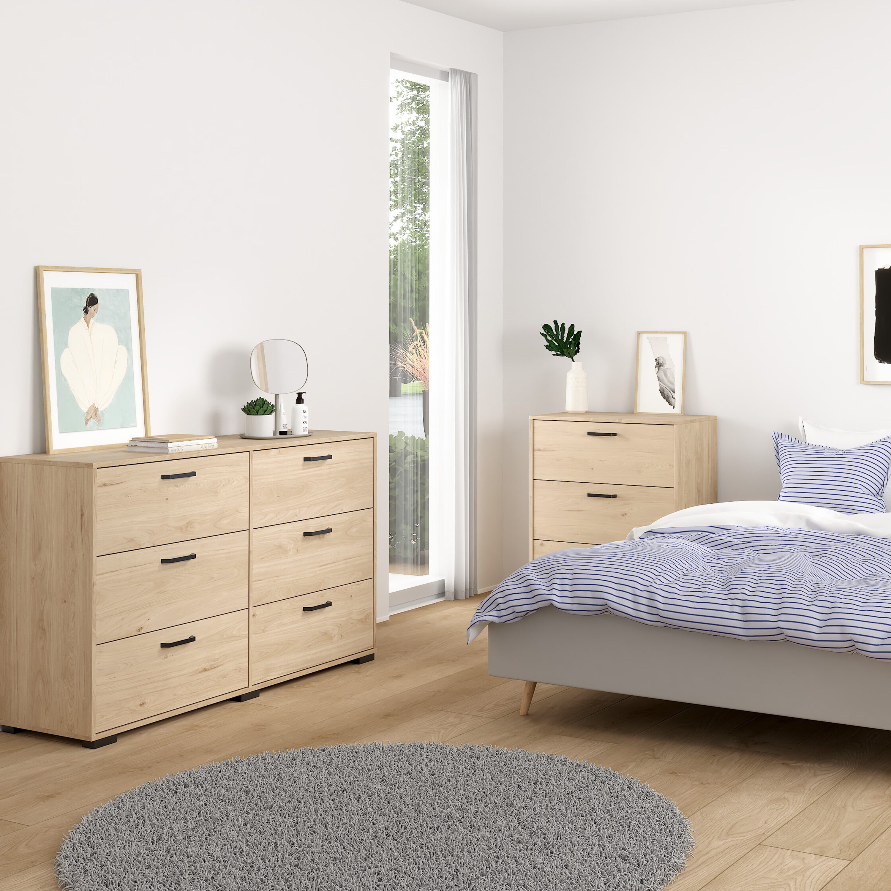 Sofia Double dresser 6 drawers Jackson Hickory