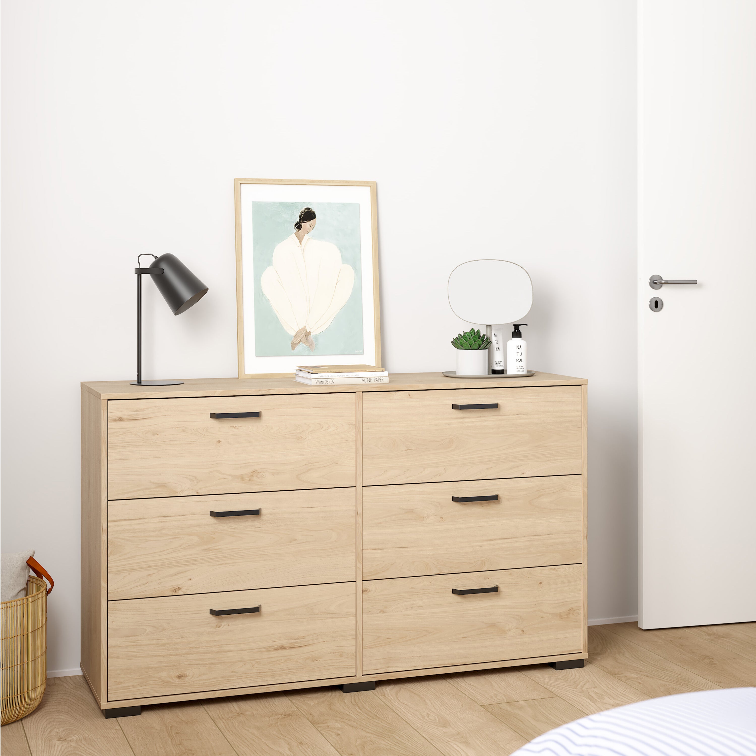 Sofia Double dresser 6 drawers Jackson Hickory