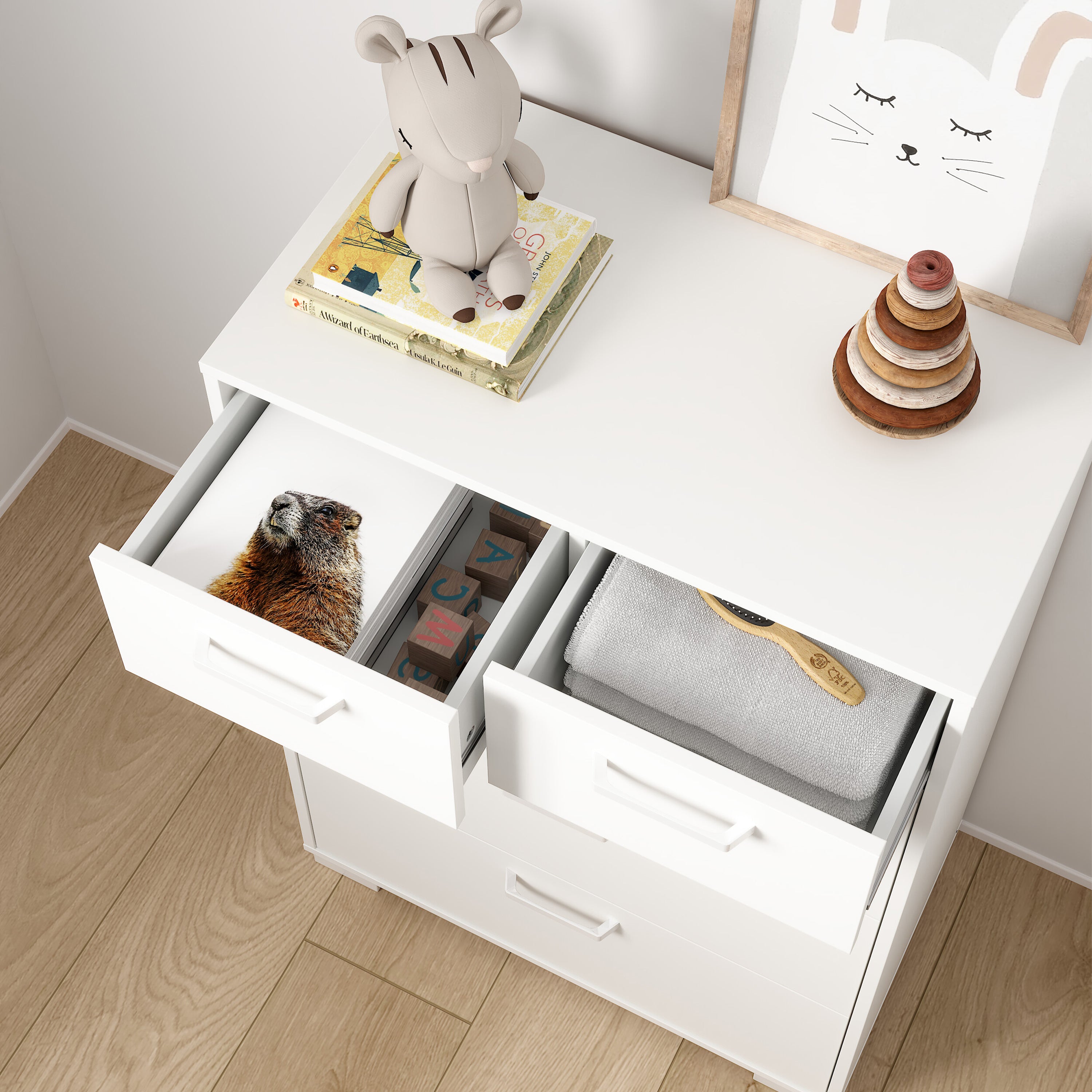 Sofia Chest 3 + 2 drawers White