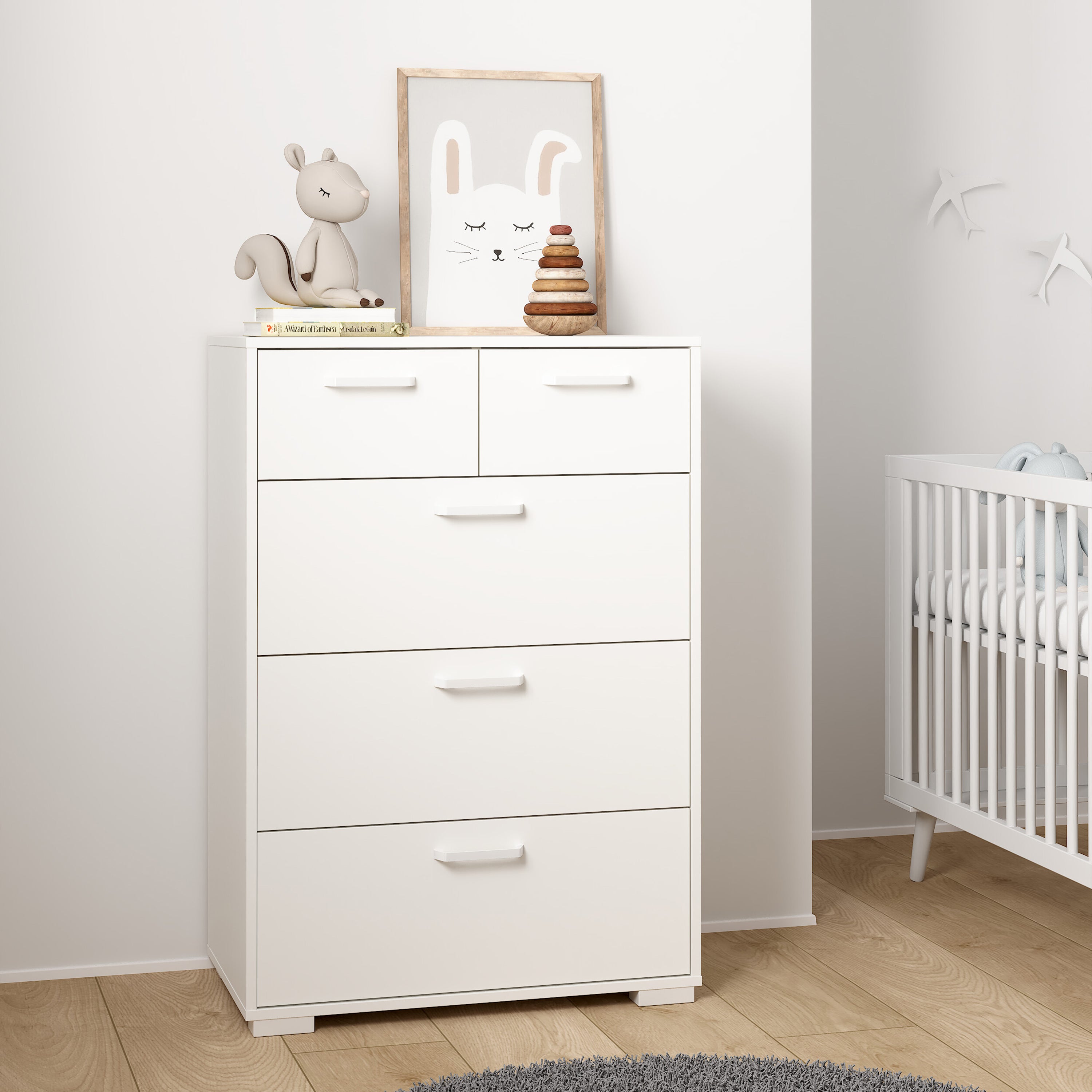 Sofia Chest 3 + 2 drawers White