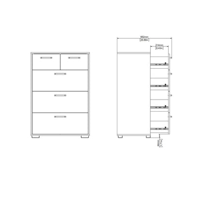 Sofia Chest 3 + 2 drawers Jackson Hickory