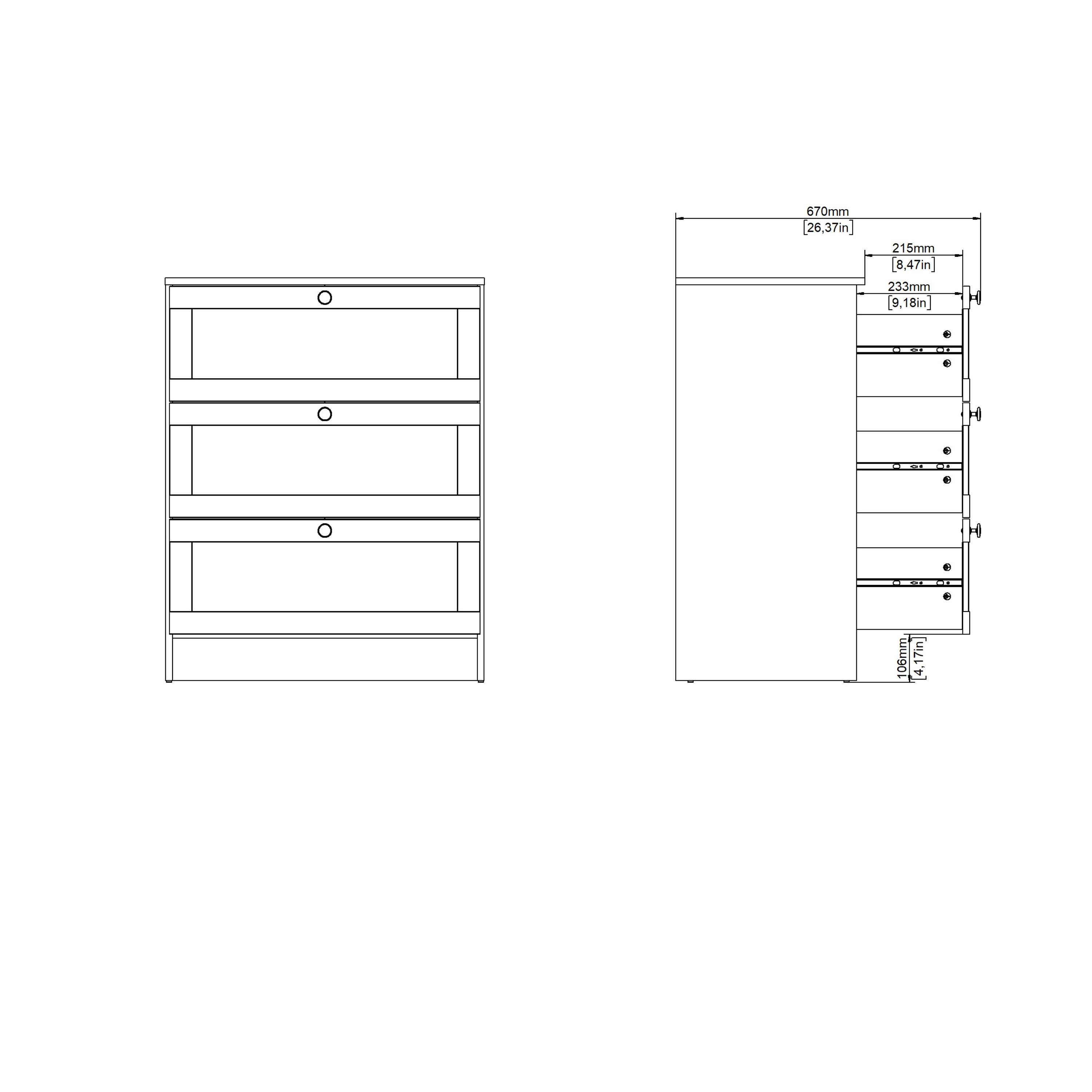 Brande Chest with 3 Frame Drawers in Jackson Hickory