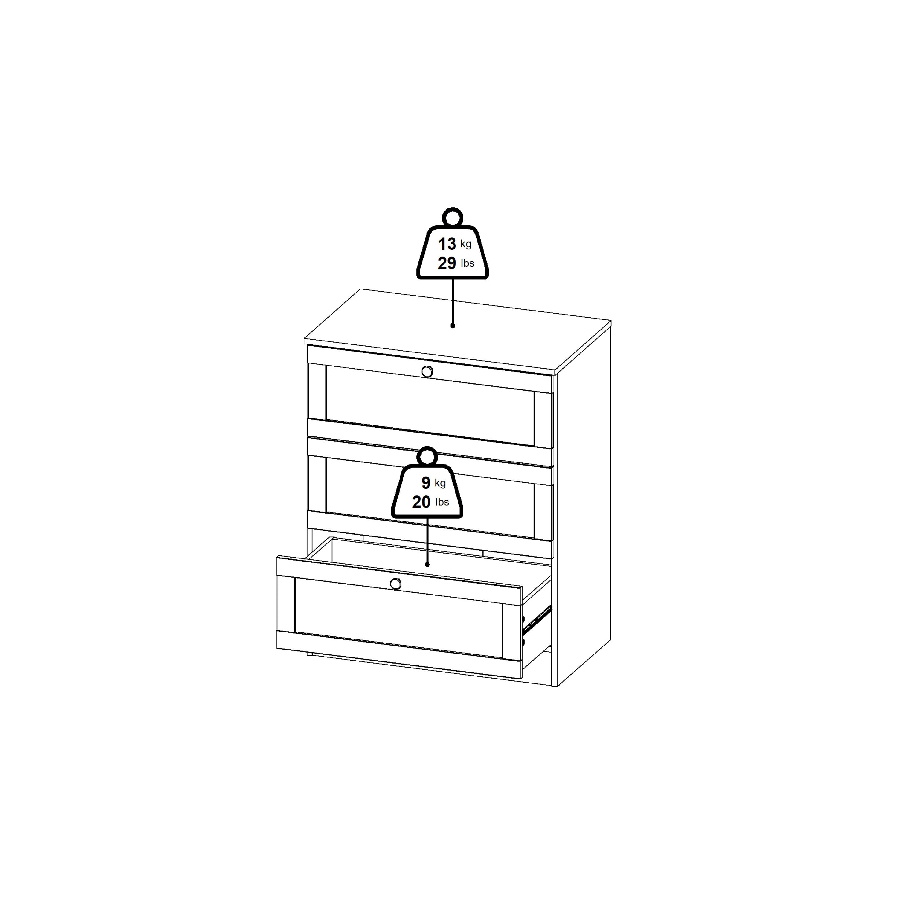 Brande Chest with 3 Frame Drawers in Jackson Hickory