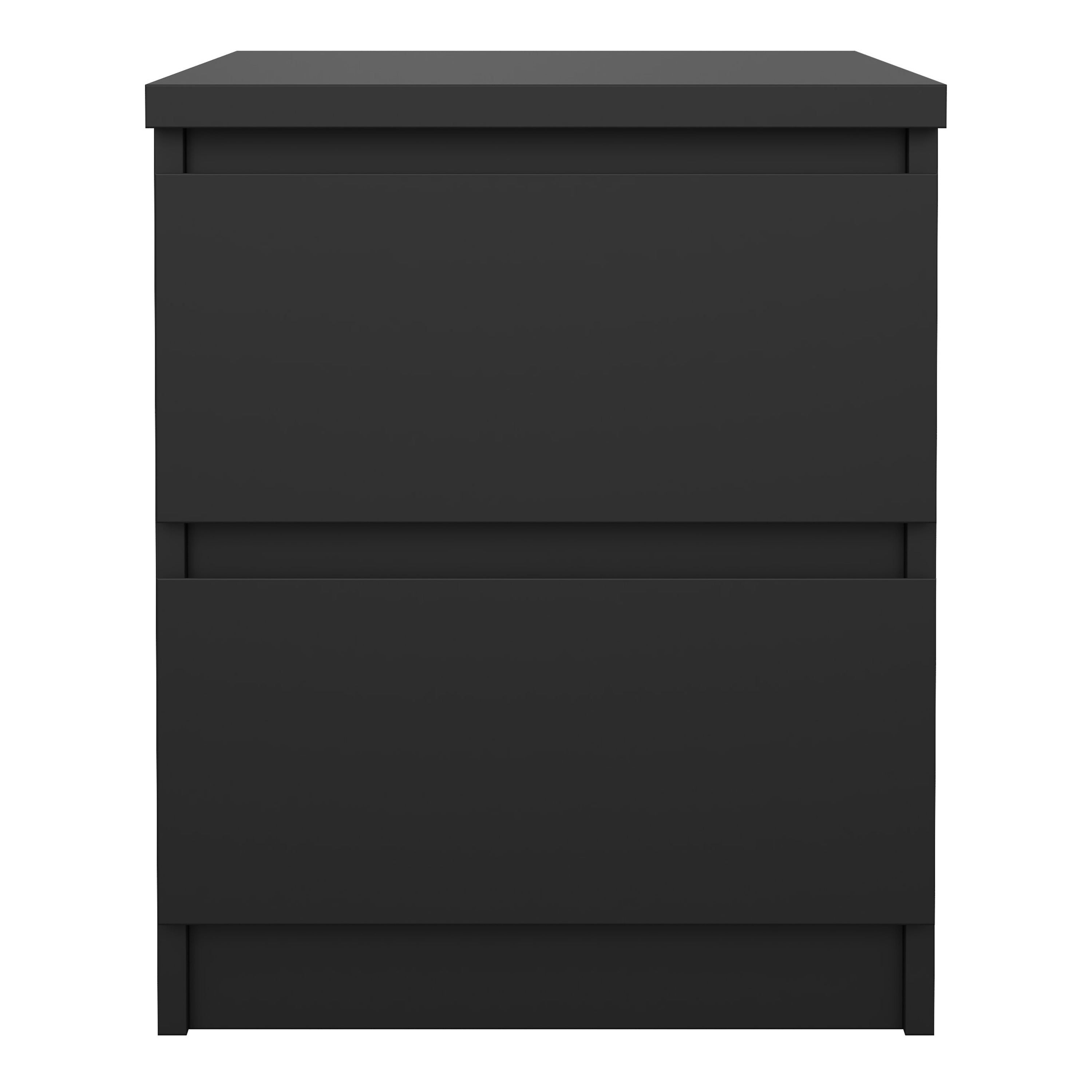 Naia Bedside 2 drawers in Matt Black