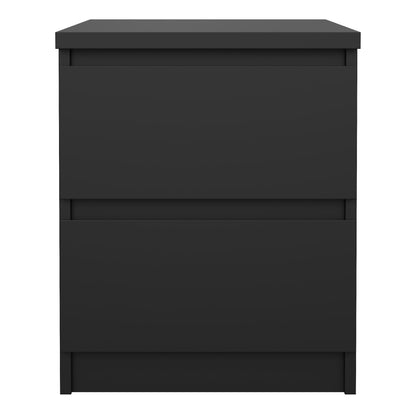 Naia Bedside 2 drawers in Matt Black