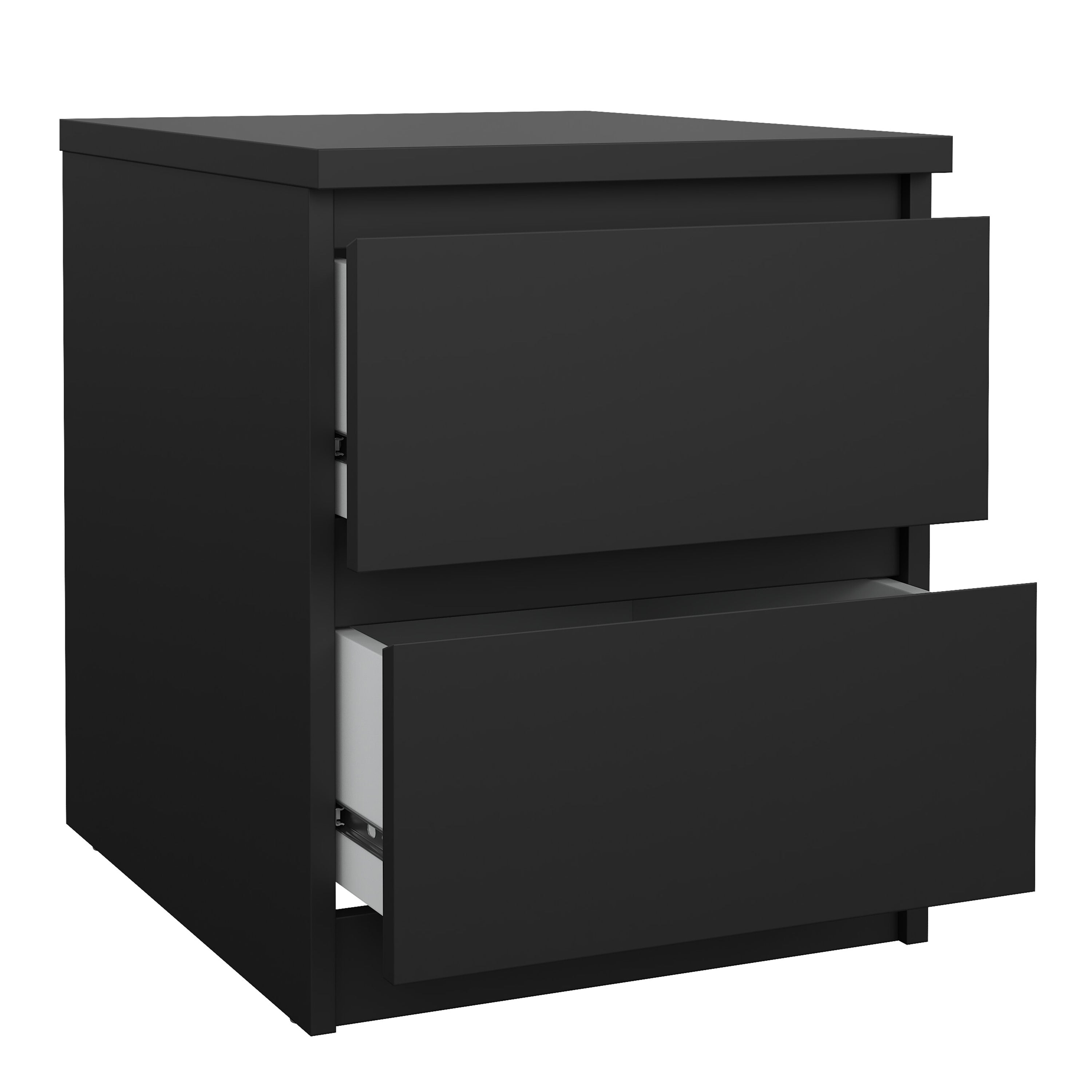 Naia Bedside 2 drawers in Matt Black