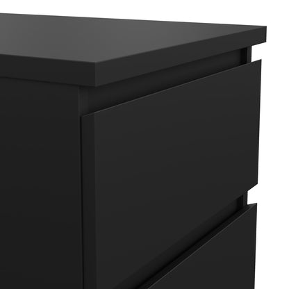Naia Bedside 2 drawers in Matt Black