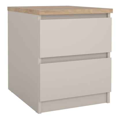 Naia Bedside 2 drawers in Cashmere Jackson Hickory