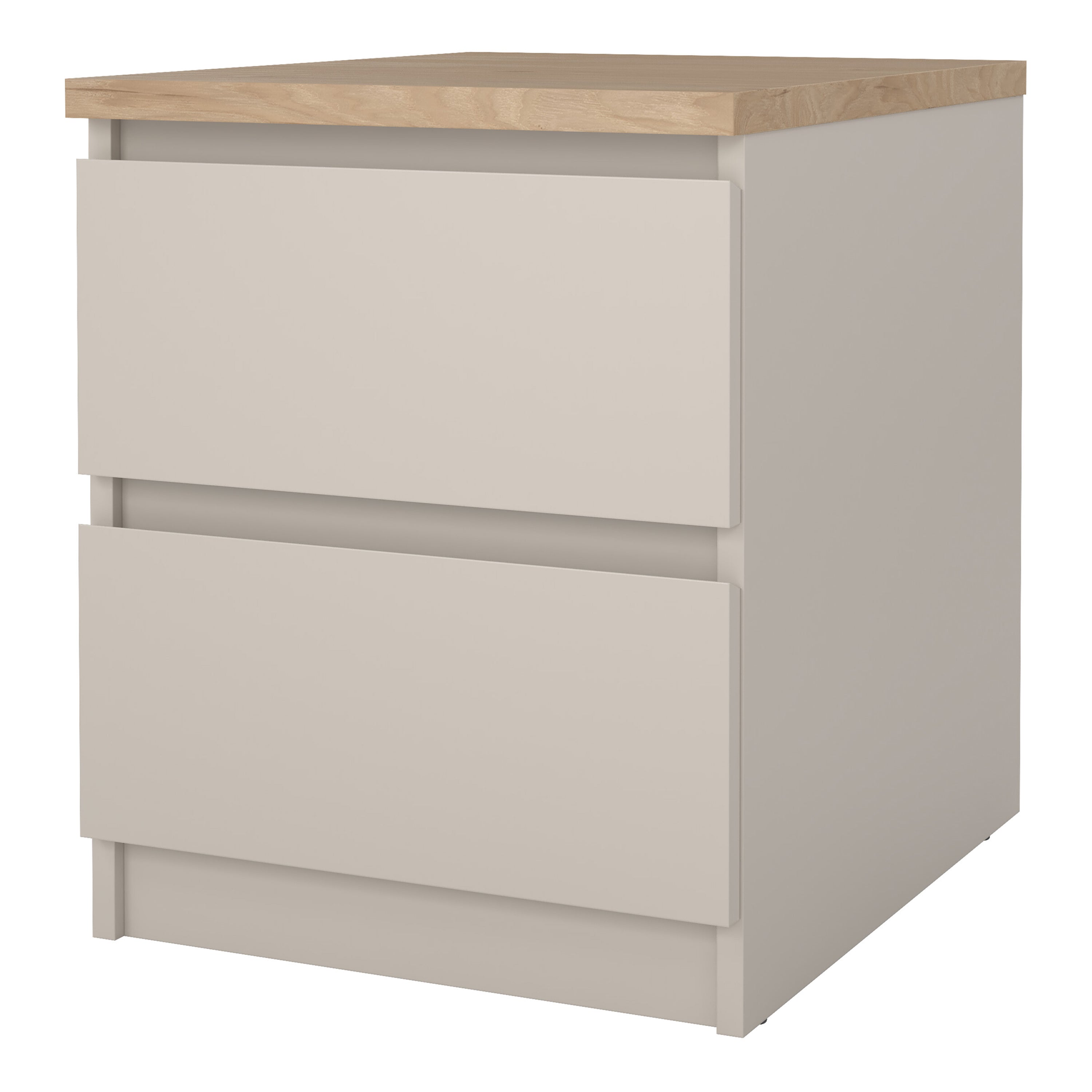 Naia Bedside 2 drawers in Cashmere Jackson Hickory