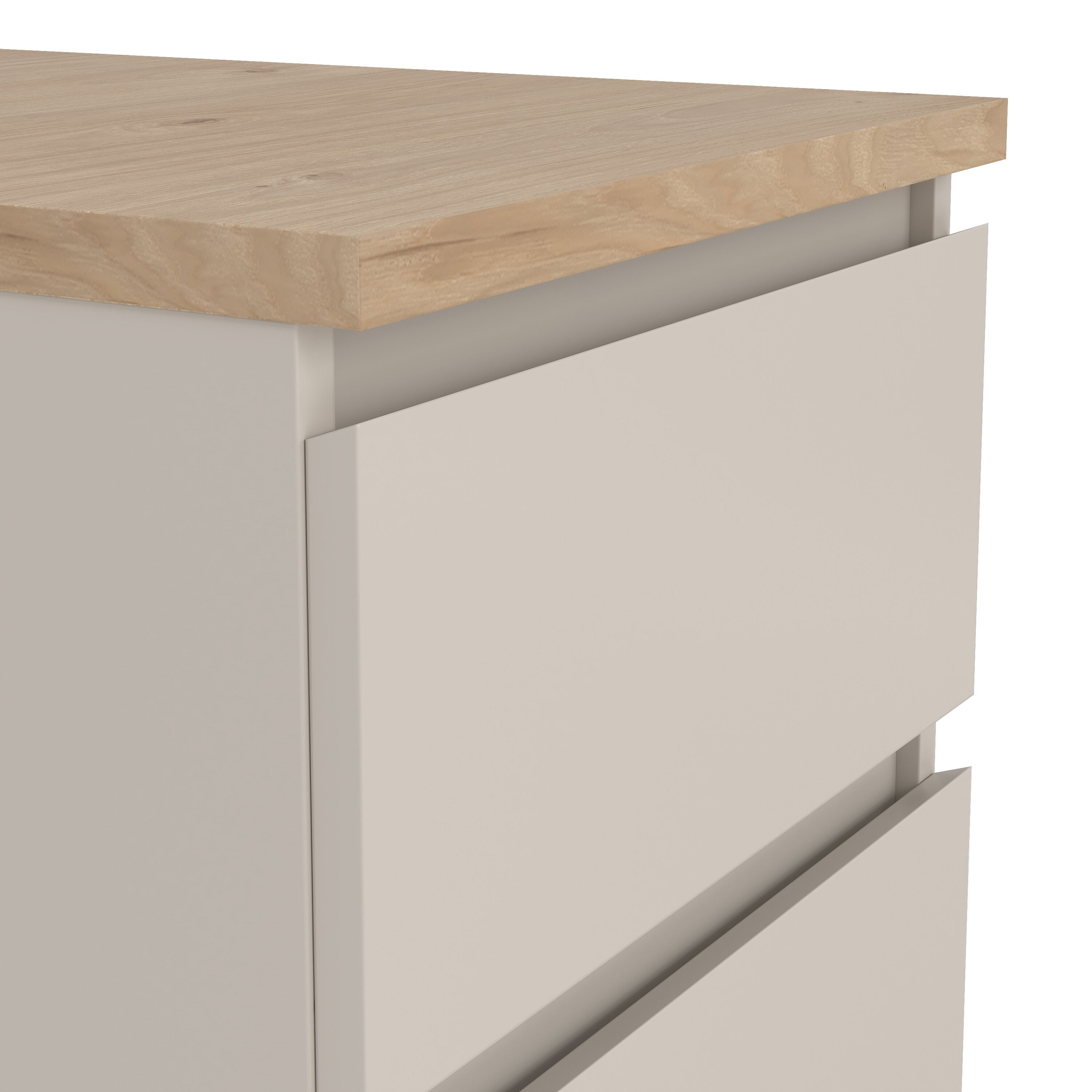 Naia Bedside 2 drawers in Cashmere Jackson Hickory