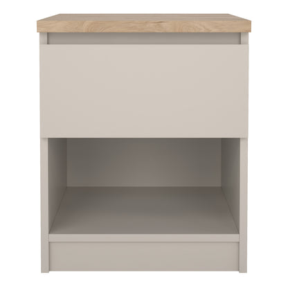 Naia Bedside 1 Drawer 1 Shelf in Cashmere Jackson Hickory