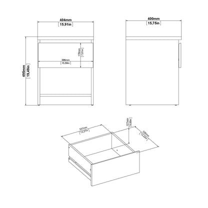 Naia Bedside 1 Drawer 1 Shelf in Cashmere Jackson Hickory