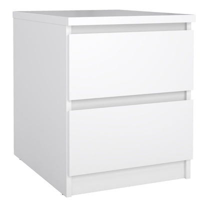 Naia Bedside 2 drawers in White high gloss