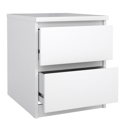 Naia Bedside 2 drawers in White high gloss