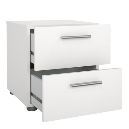 Pepe Bedside 2 Drawers in White