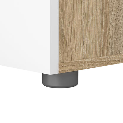 Pepe Bedside 2 Drawers in Oak with White High Gloss