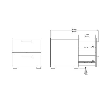 Pepe Bedside 2 Drawers in Black