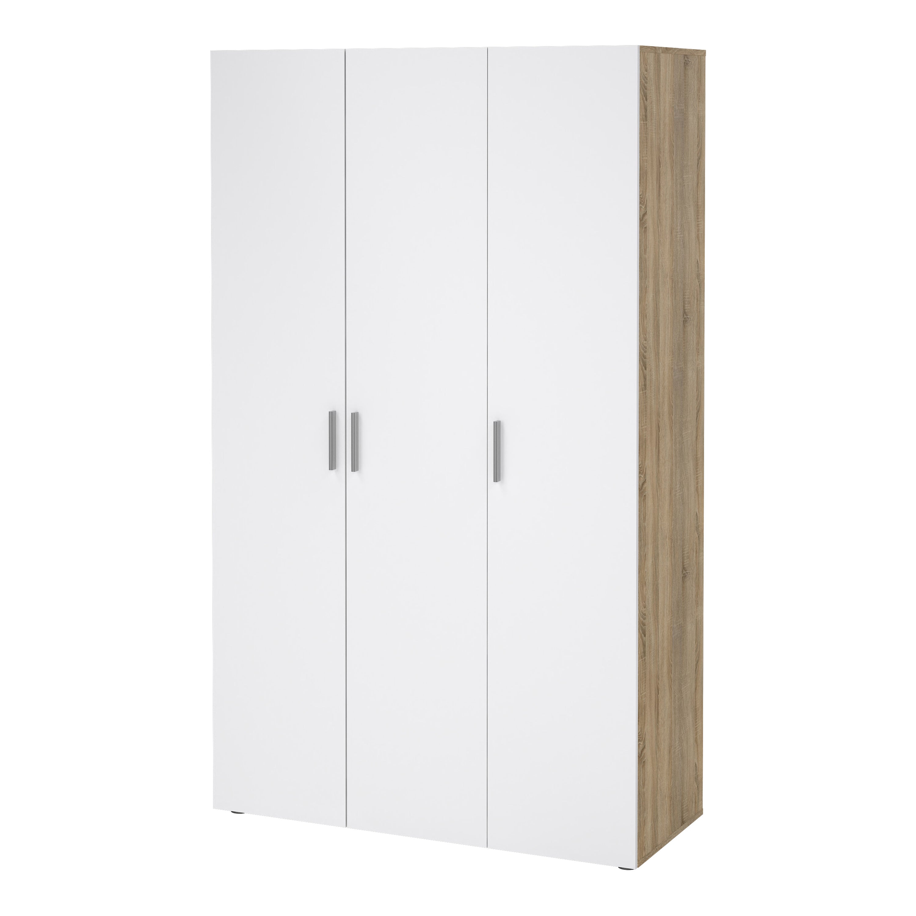 Pepe Wardrobe with 3 Doors in Oak with White High Gloss