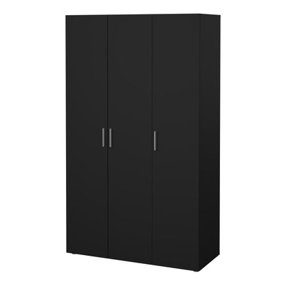 Pepe Wardrobe with 3 Doors in Black