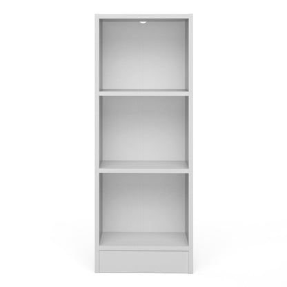 Basic Low Narrow Bookcase (2 Shelves) in White