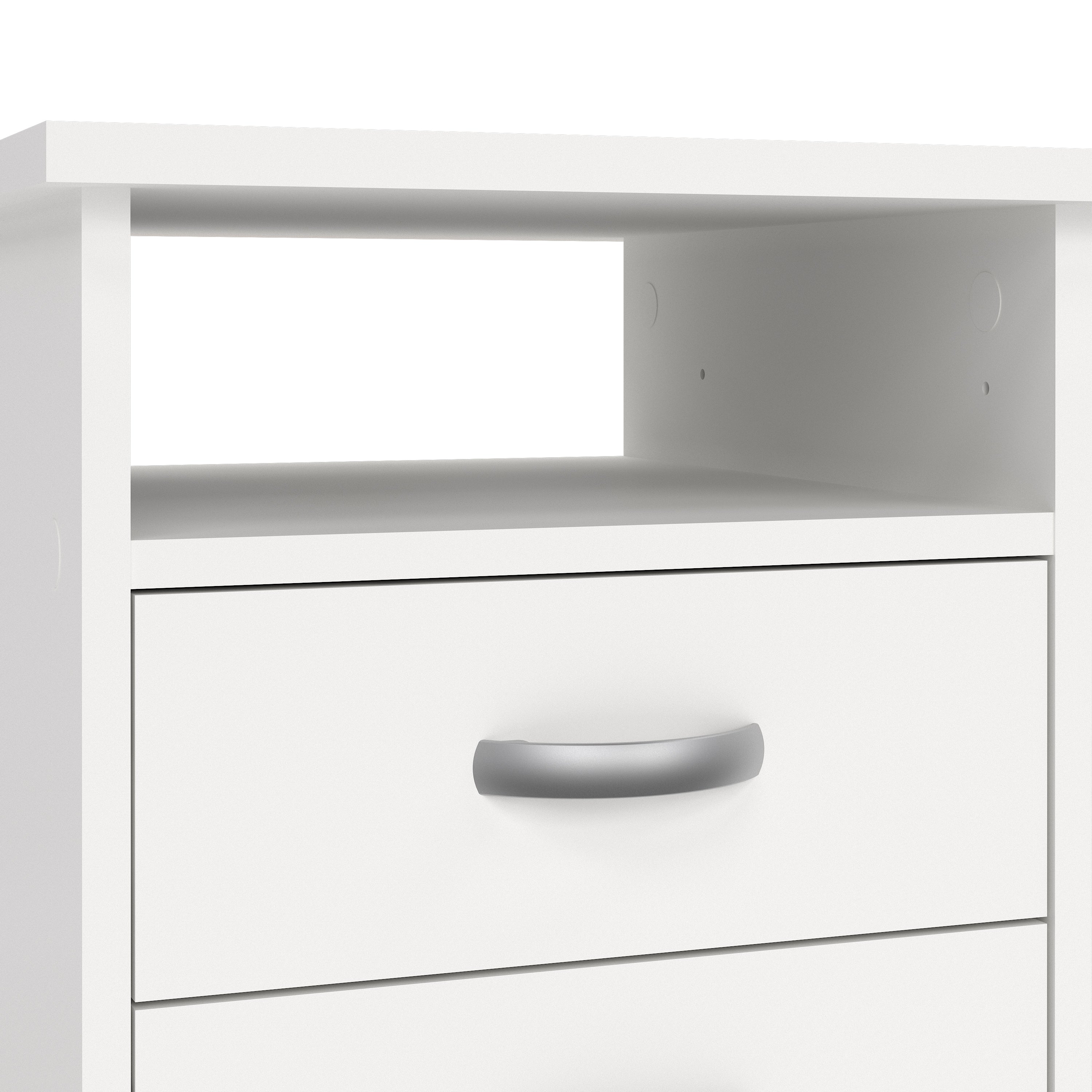 Function Plus Desk 5 Drawers in White