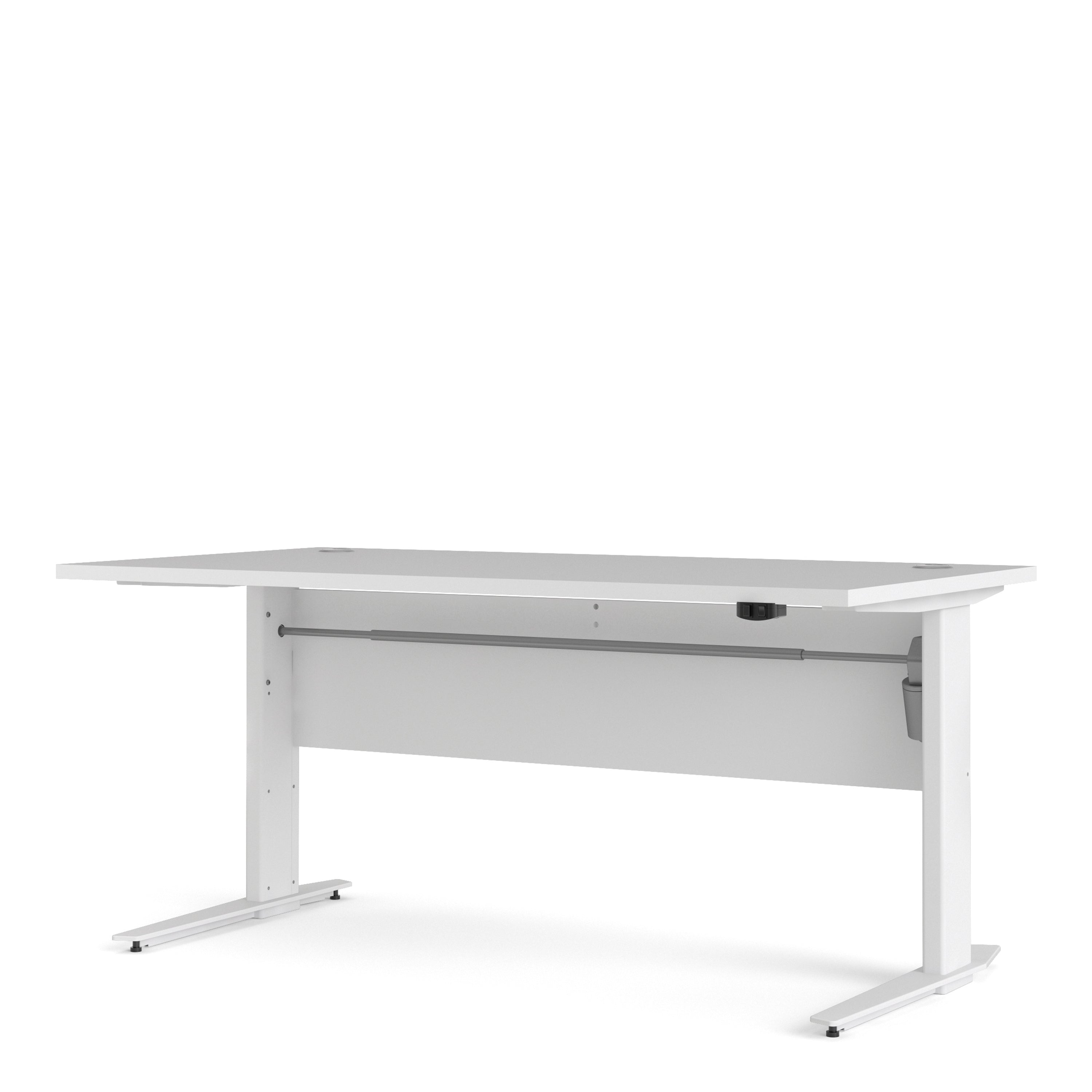 Prima Desk 150cm in White with Height Adjustable Legs with Electric Control in White