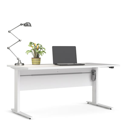 Prima Desk 150cm in White with Height Adjustable Legs with Electric Control in White