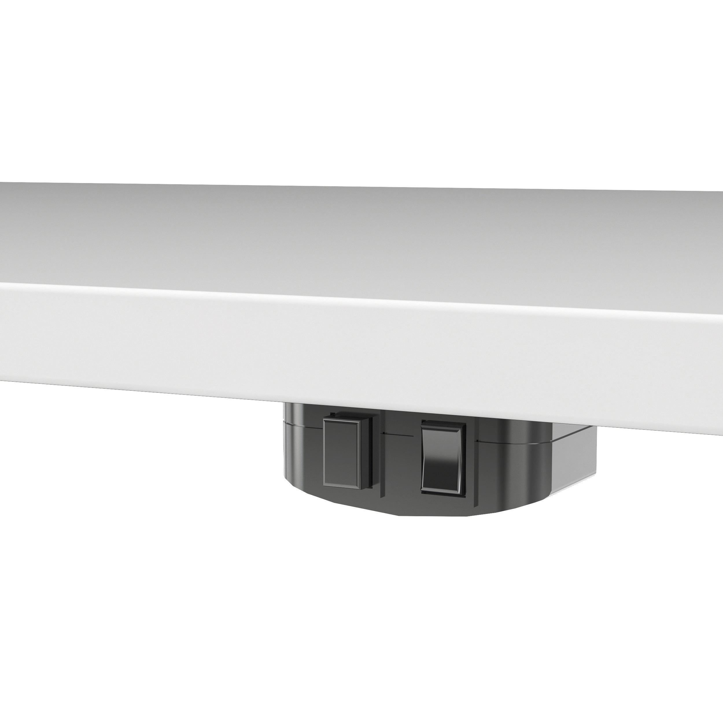 Prima Desk 150cm in Oak with Height Adjustable Legs with Electric Control in White