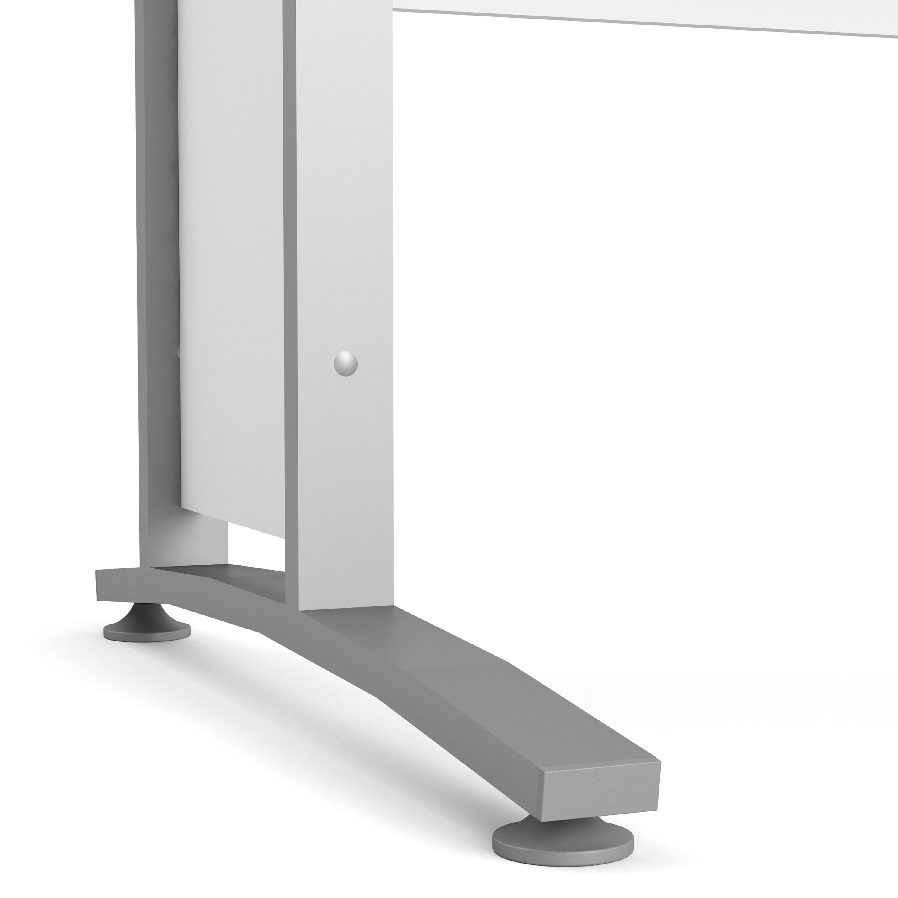 Prima Desk 120cm in White with Silver Grey Steel Legs