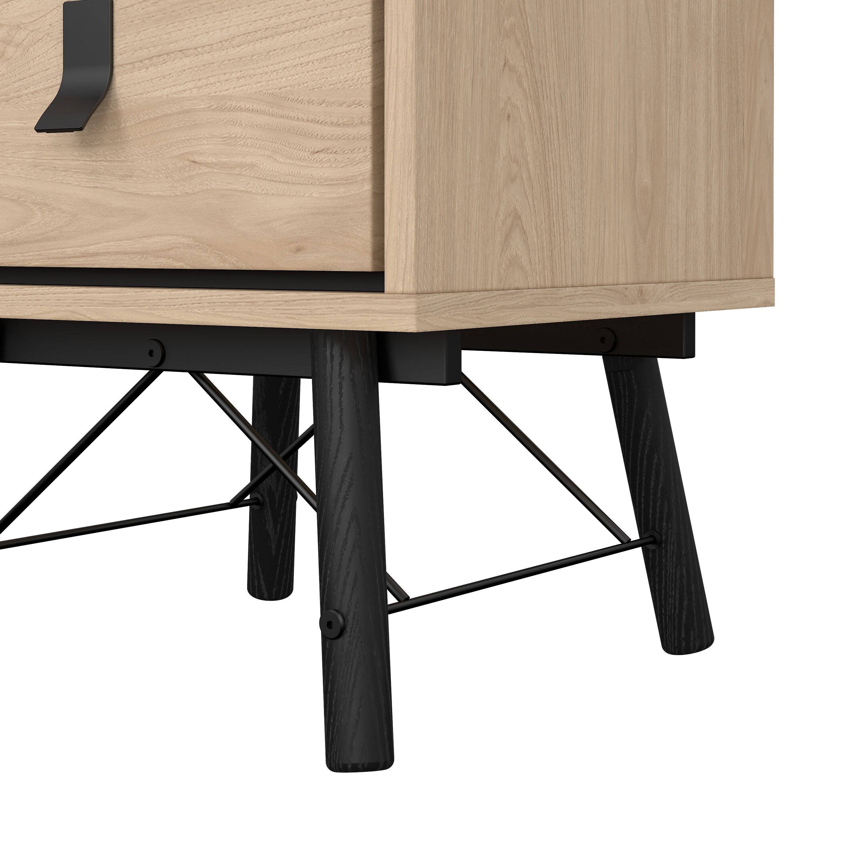 Ry Bedside Cabinet 2 Drawer Jackson Hickory Oak