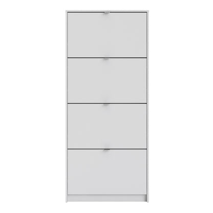 Shoes Shoe Cabinet 4 Flip Down Doors and 1 layer in White