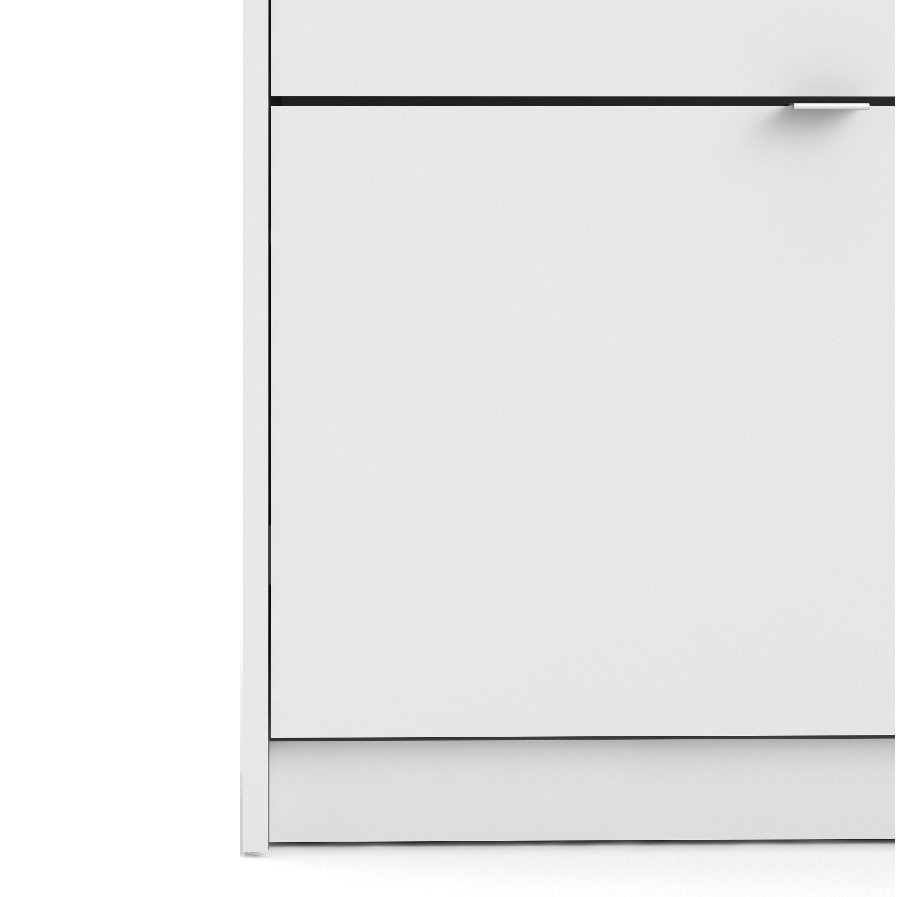 Shoes Shoe Cabinet 4 Flip Down Doors and 2 layers in White