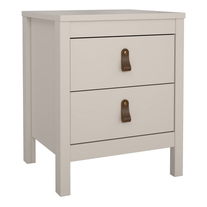 Barcelona Bedside Table 2 Drawers in Cashmere