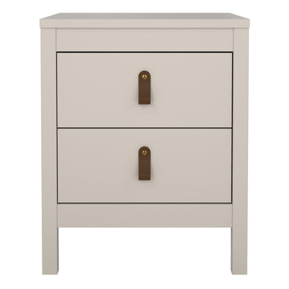 Barcelona Bedside Table 2 Drawers in Cashmere