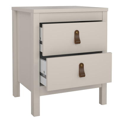 Barcelona Bedside Table 2 Drawers in Cashmere