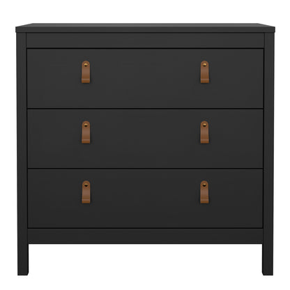 Barcelona Chest 3 Drawers in Matt Black