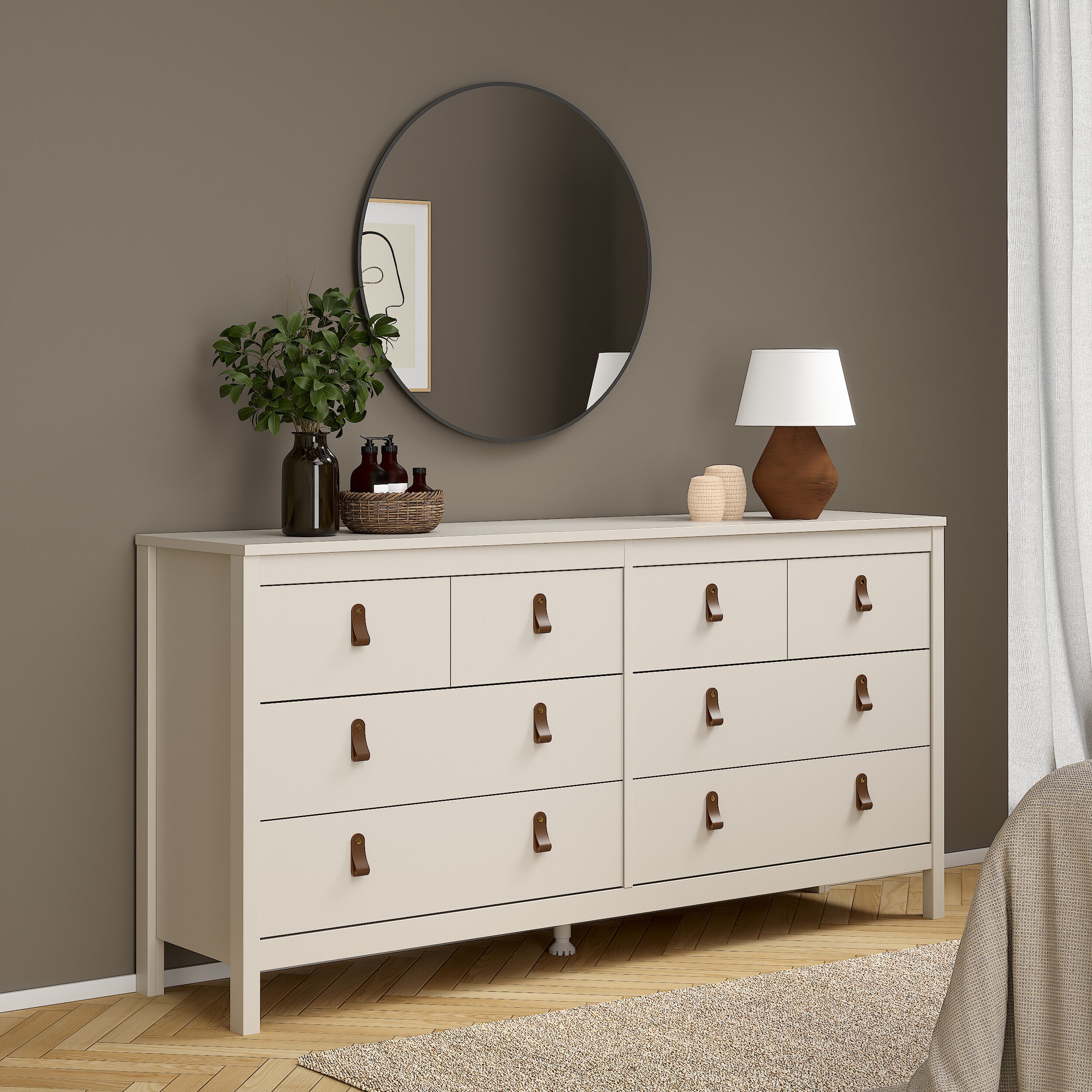 Barcelona Double Dresser 4+4 Drawers in Cashmere