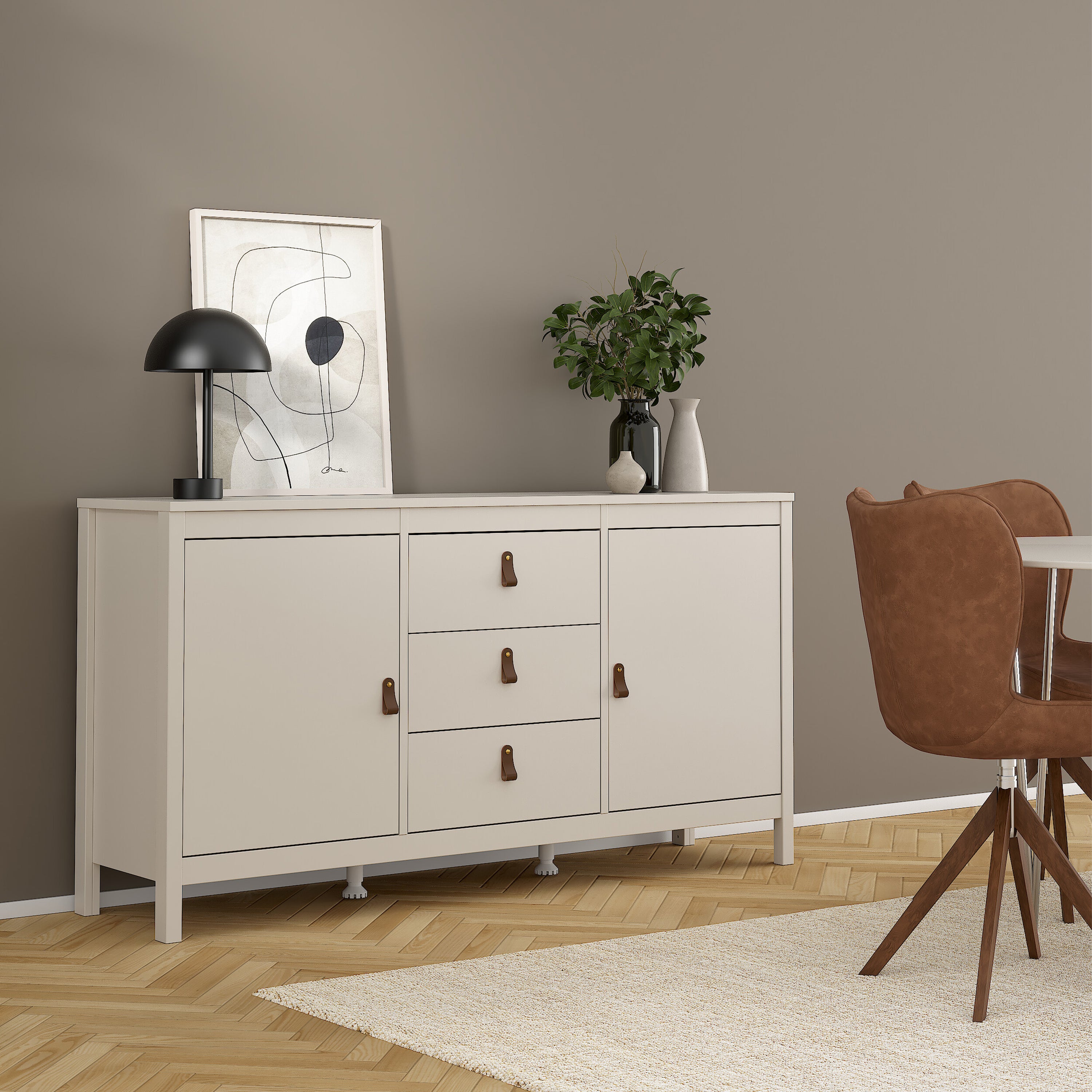 Barcelona Sideboard 2 Doors + 3 Drawers in Cashmere