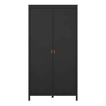 Barcelona Wardrobe with 2 Doors in Matt Black